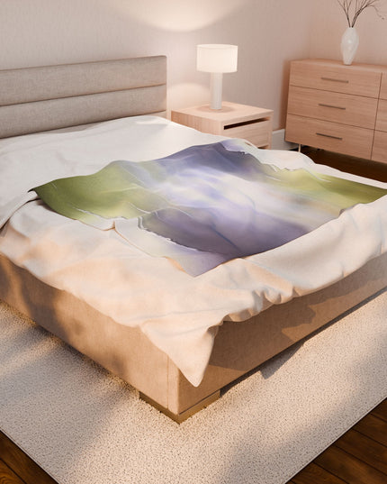 Lavender Sea Golden Fog Velveteen Plush Blanket, 50" x 60"