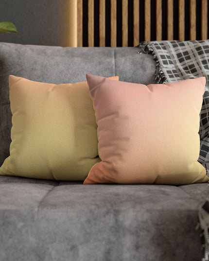 Hot Peach Fade Spun Polyester Square Pillowcase, 14" x 14"