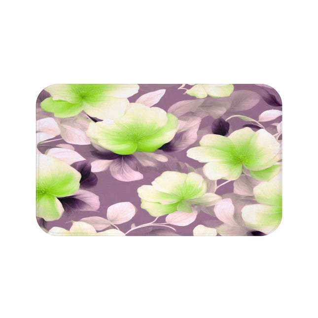 Lime Lavender Floral Bunch 34" x 21" Bath Mat