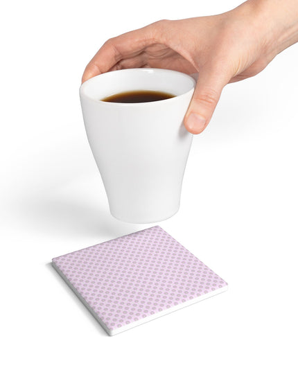 Pink Mornings Star-crossed Bodies Square Ceramic Coaster, 4" x 4"