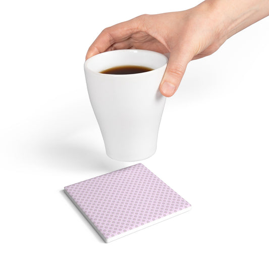 Pink Mornings Star-crossed Bodies Square Ceramic Coaster, 4" x 4"
