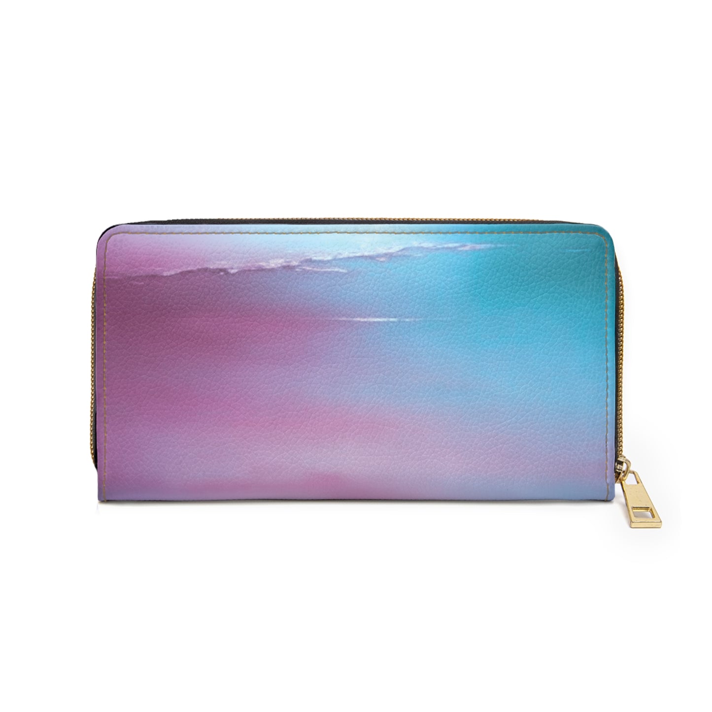 Wine Sea Blue Fog Elegant Abstract Zipper Wallet - Stylish & Functional Accessory for Everyday Use