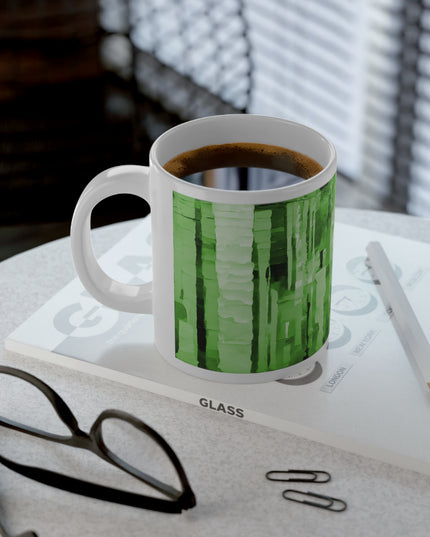 Striped Mint Pastel 20 oz White Glossy Jumbo Mug