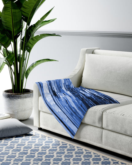 Striped Deep Blue Baby Swaddle 30″×40″ Blanket