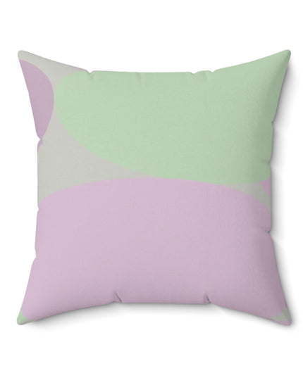 Pastel Lavender Purple and Soft Green Patches 20" x 20" Faux Suede Square Pillow