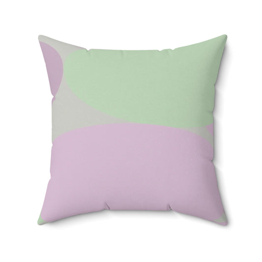 Pastel Lavender Purple and Soft Green Patches 20" x 20" Faux Suede Square Pillow