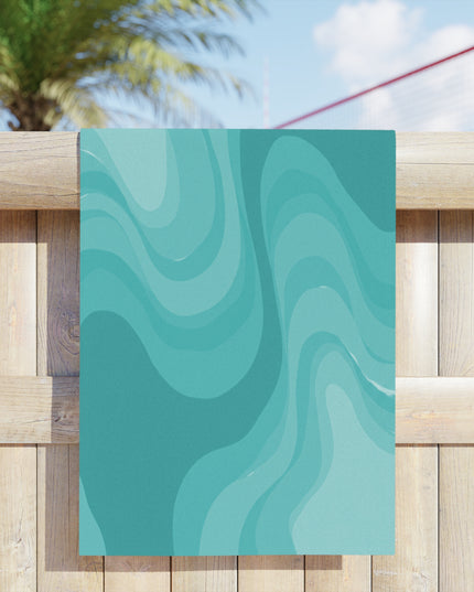 Tif Green Wavey Beach Towel, 24" x 44"