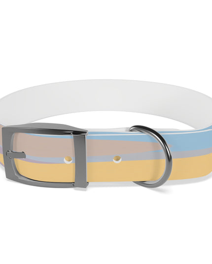 Pastel Baby Blue and Peach Patches Medium Dog Collar