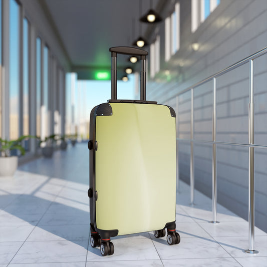 Lemon Fade Small Suitcase with built in lock, 4 double-wheels, telescopic handle, and ABS back hard-shell