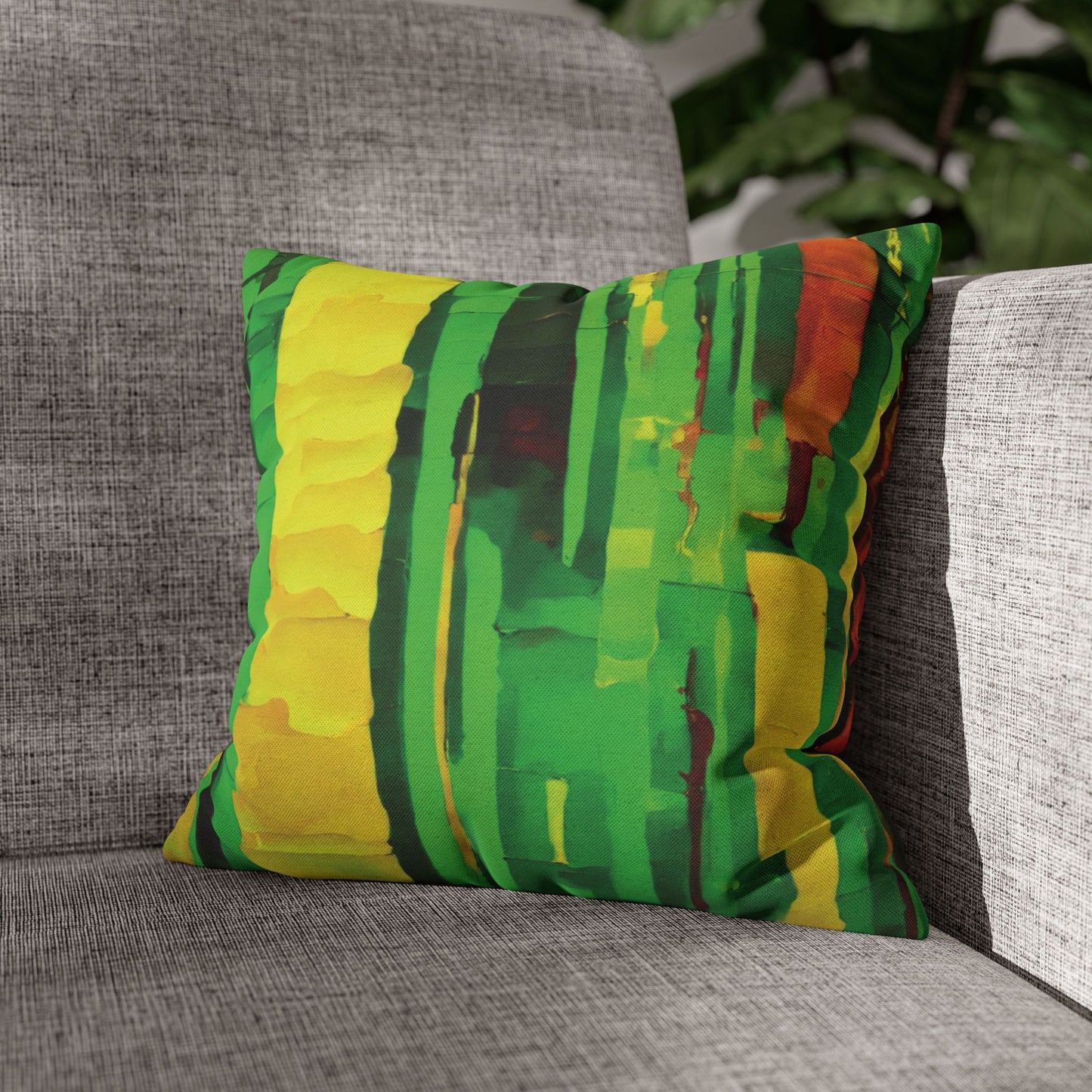 Striped Beta Spun Polyester Square Pillowcase, 14" x 14"