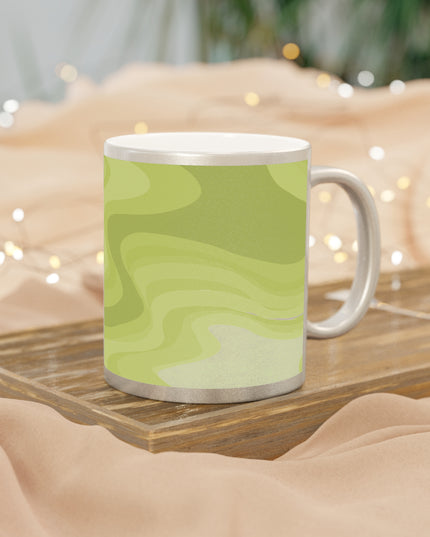 Lemon Wavey 11 oz Metallic Mug (Silver\Gold)