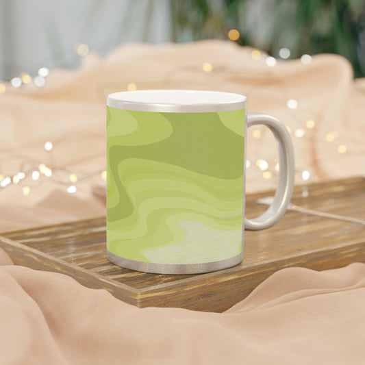 Lemon Wavey 11 oz Metallic Mug (Silver\Gold)
