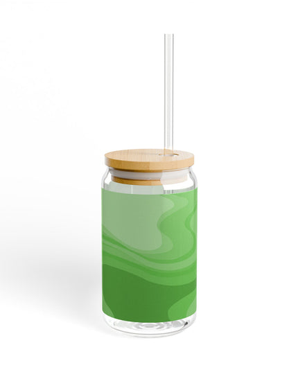 Greenie Meanie Wavey Sipper Glass, 16oz