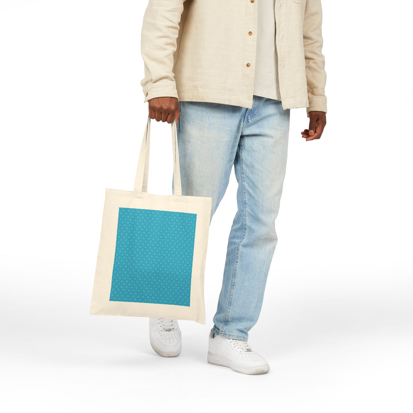 Blue Green Star-crossed Bodies Cotton Canvas Tote Bag