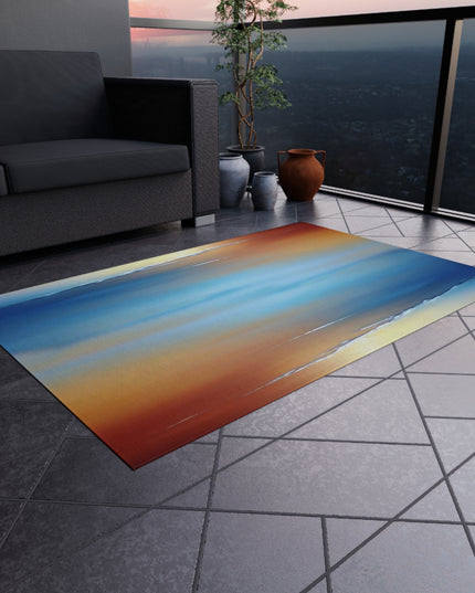 Blue Sea Red Orange Fog 48" x 72" Outdoor Rug