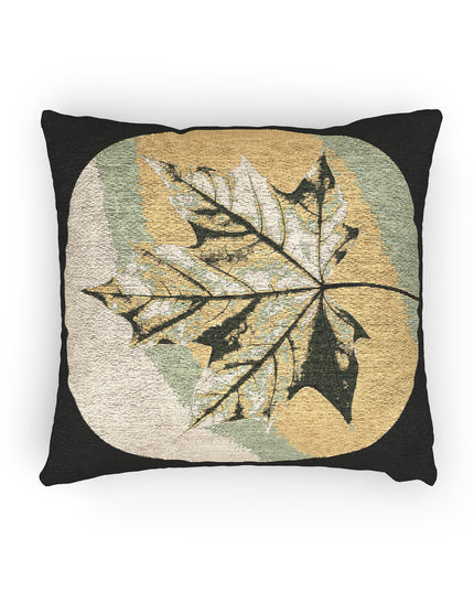 Lemongrass Maple Leaf Woven Pillow, 17" x 18"