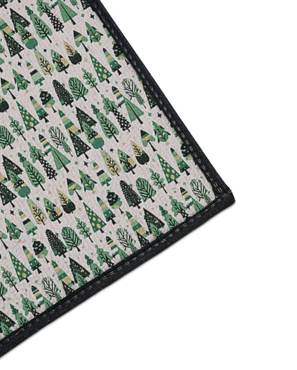 Mini Vintage Green Trees 18" x 24" Heavy Duty Floor Mat