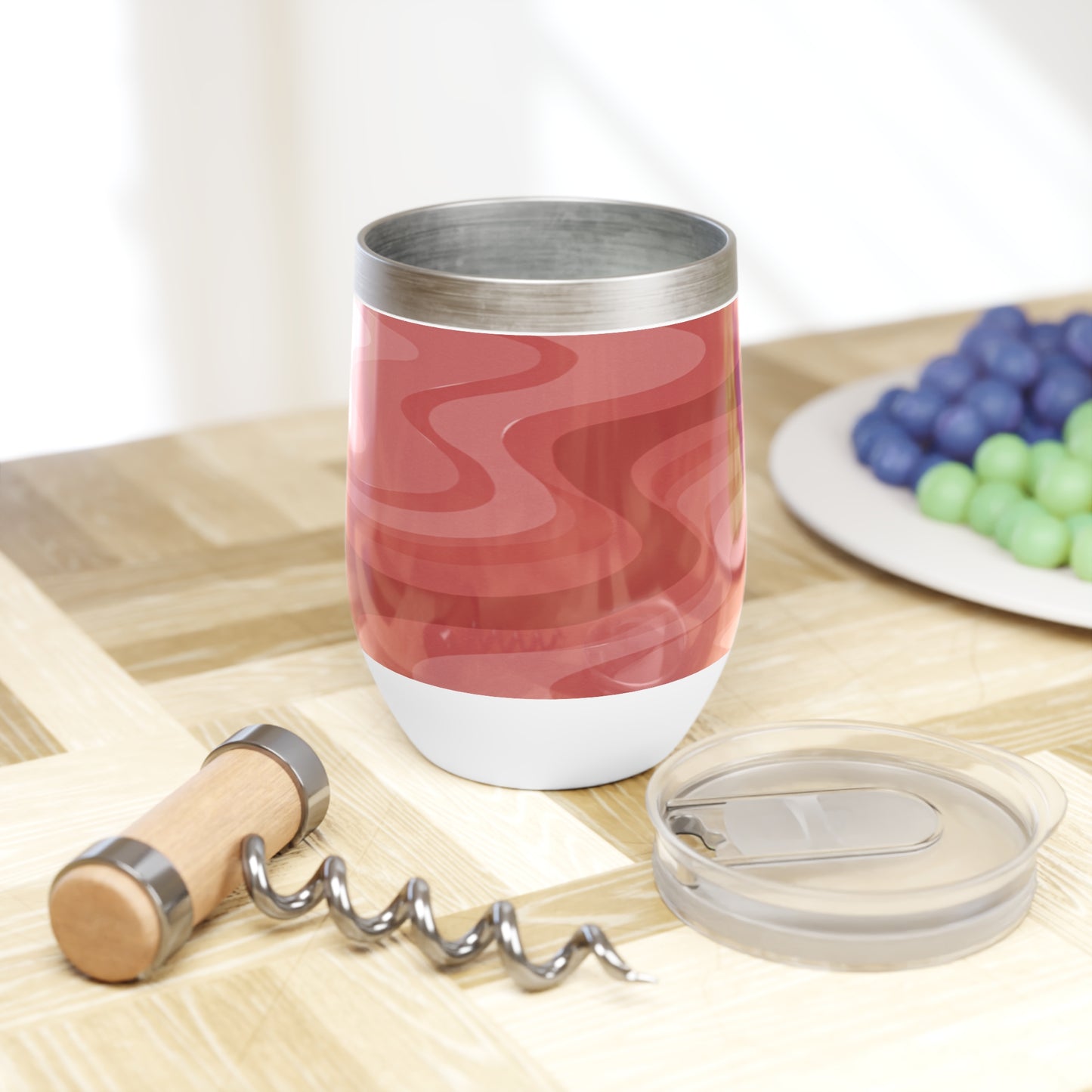 Power Red Wavey 12 oz Chill Wine Tumbler