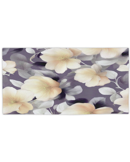 White Blush Floral Bunch Beach Towel, 24" x 44"