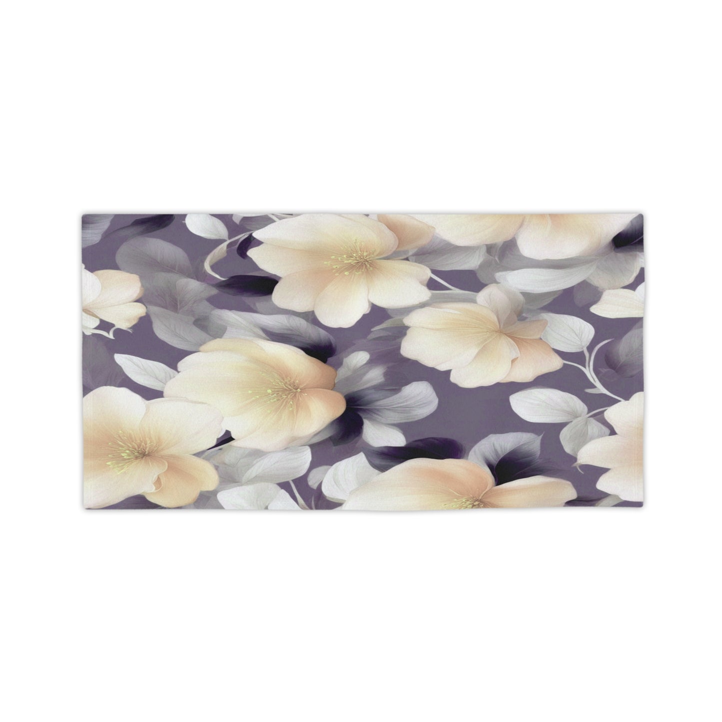 White Blush Floral Bunch Beach Towel, 24" x 44"