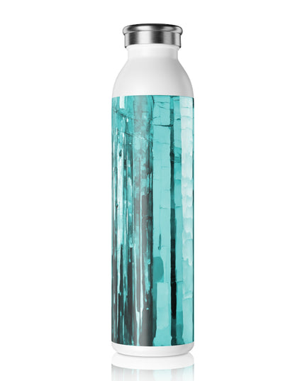 Striped Tif Slim Water Bottle, 20 oz White