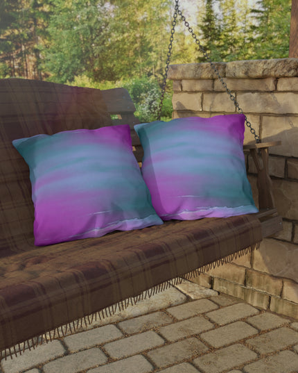 Dark Blue Green Sea Purple Fog 20" x 20" Outdoor Pillows
