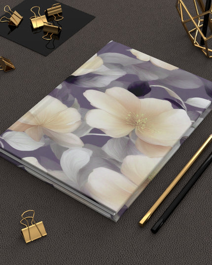White Blush Floral Bunch Hardcover Journal Matte with 150 lined pages, 5.75" x 8"