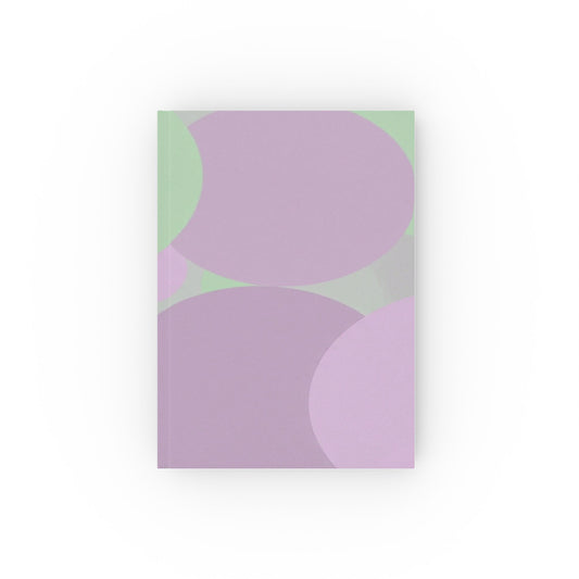 Pastel Lavender Purple and Soft Green Patches 5.2" x 7.4" Hard Backed Journal with 128 blank pages