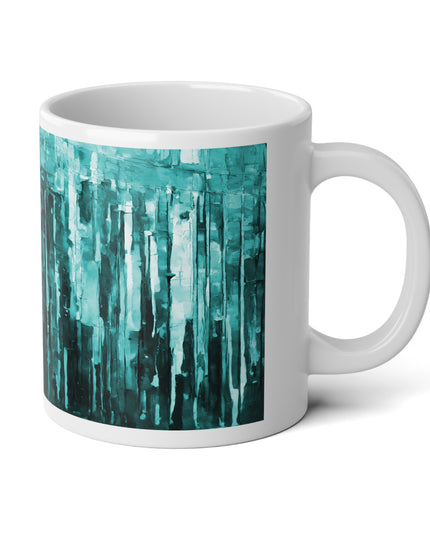 Striped Tif 20 oz White Glossy Jumbo Mug