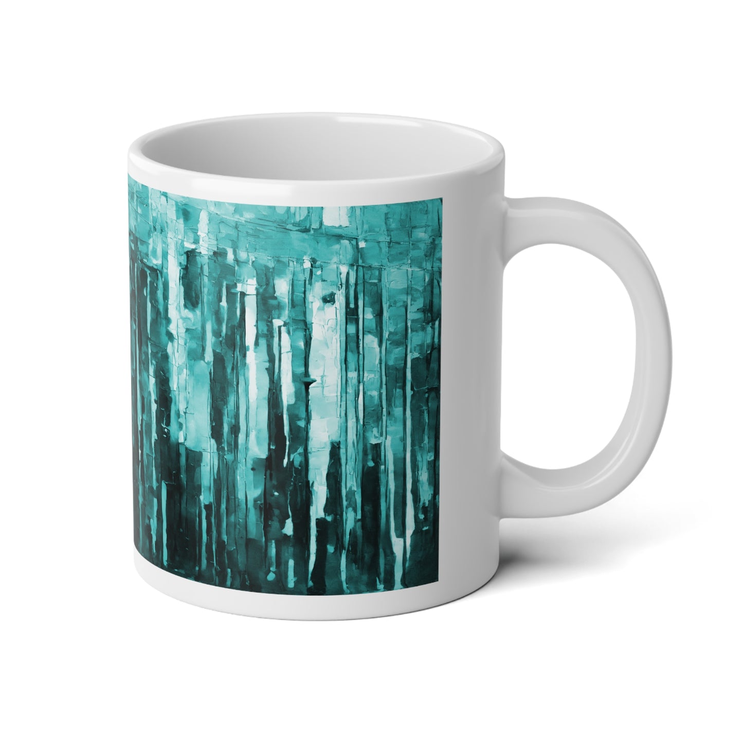 Striped Tif 20 oz White Glossy Jumbo Mug