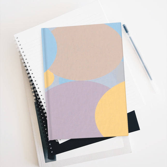 Pastel Baby Blue and Peach Patches 5" x 7" Journal - 128 Ruled Line pages