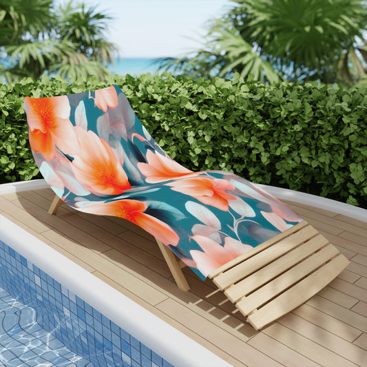 Orange Blossom Floral Bunch Beach Towel, 30" x 60"