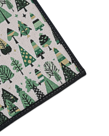 Mini Vintage Green Trees 36" x 60" Heavy Duty Floor Mat