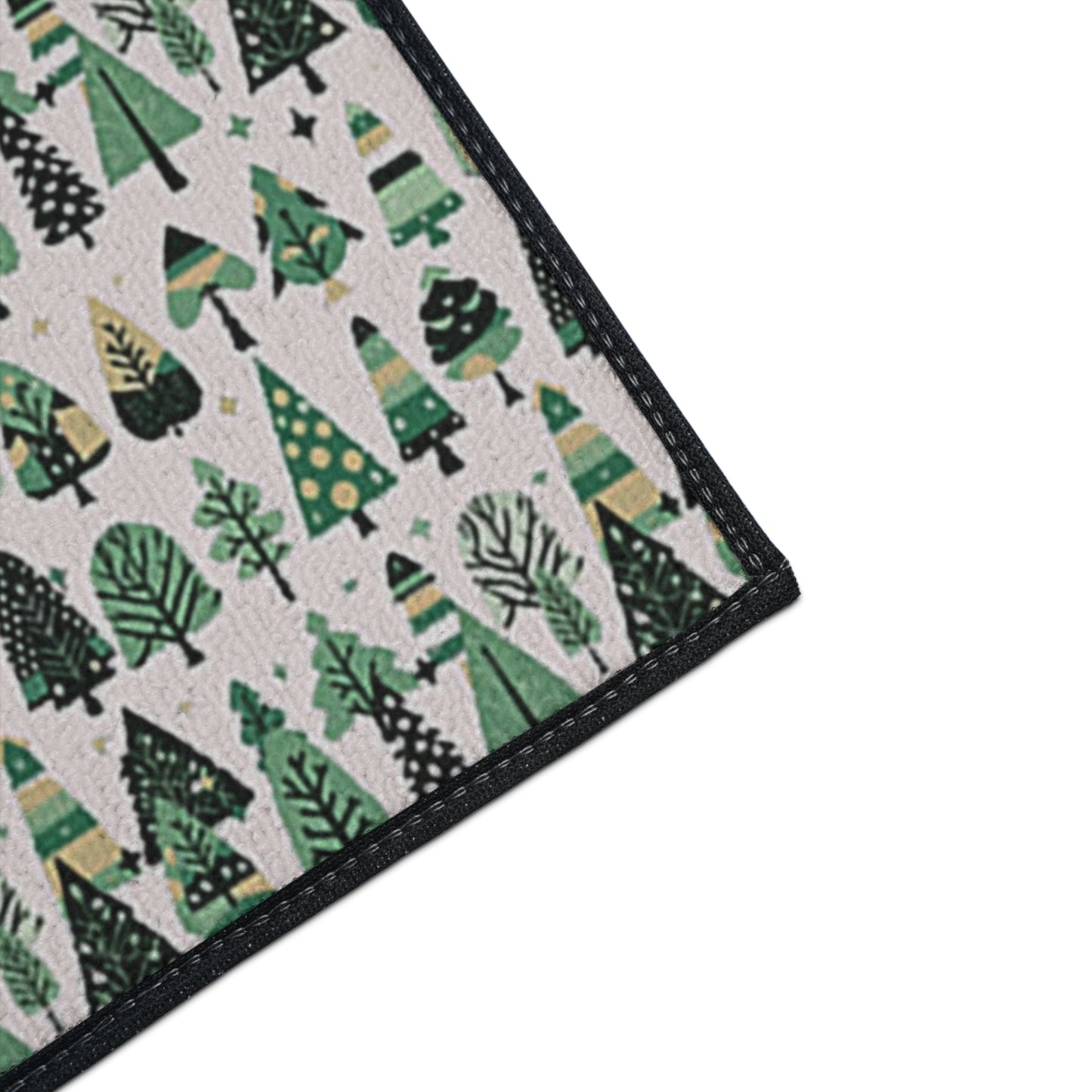 Mini Vintage Green Trees 36" x 60" Heavy Duty Floor Mat