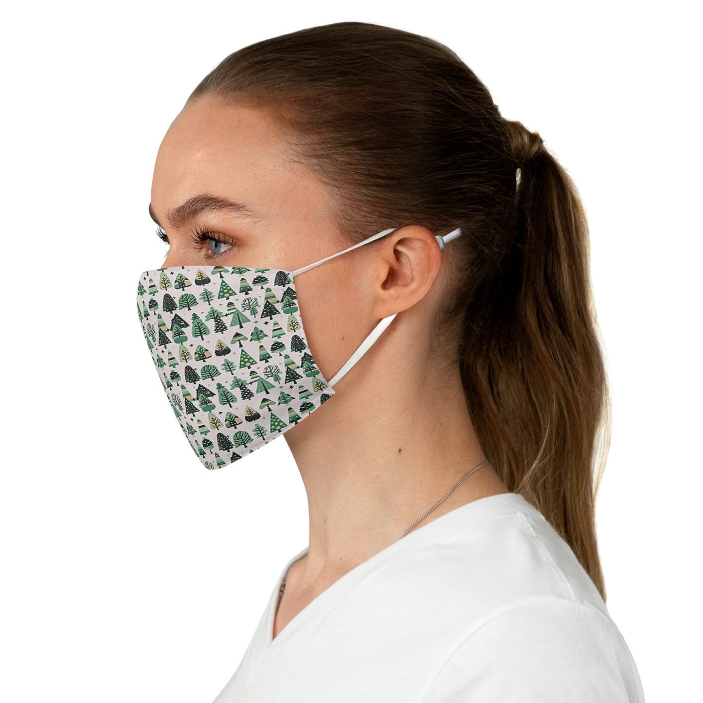 Mini Vintage Green Trees Fabric Face Mask