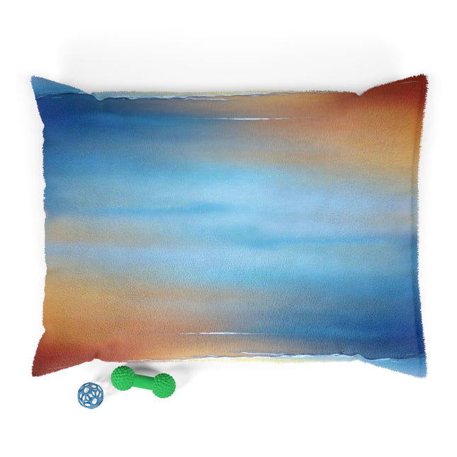 Blue Sea Red Orange Fog 40" × 30" Pet Bed