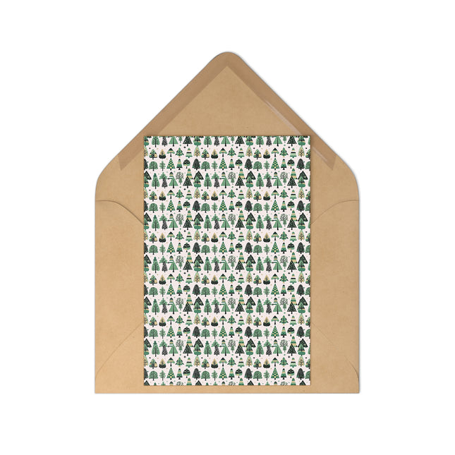 Mini Vintage Green Trees Postcards (7 pcs)