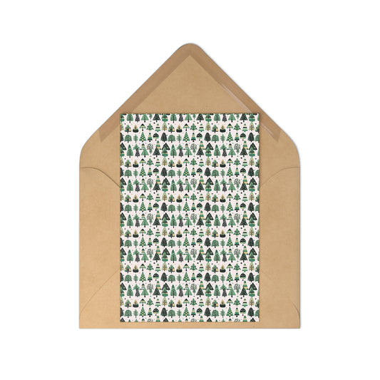 Mini Vintage Green Trees Postcards (7 pcs)