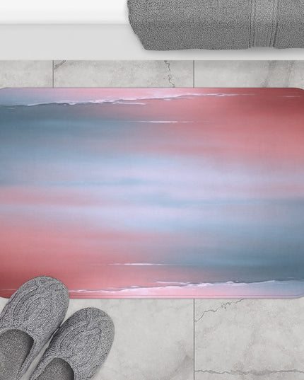 Gray Sea Pink Fog 34" x 21" Bath Mat