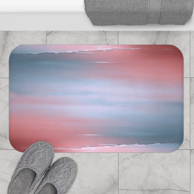 Gray Sea Pink Fog 34" x 21" Bath Mat