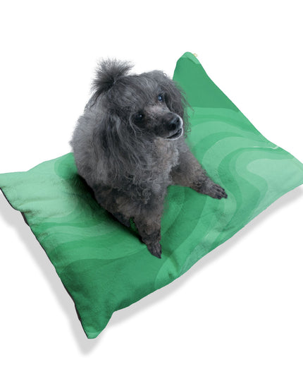 Mint Green Wavey 28" × 18" Pet Bed