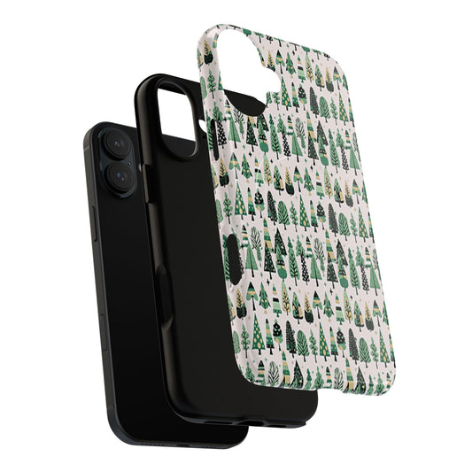 Mini Vintage Green Trees Iphone 16 Plus Tough Magnetic Cases