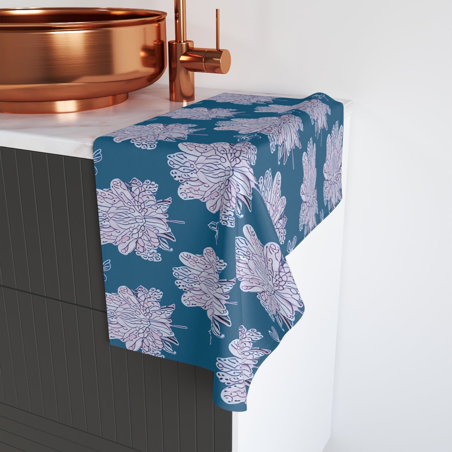 Lavender Floral Butterflies Hand Towel, 16" x 28"