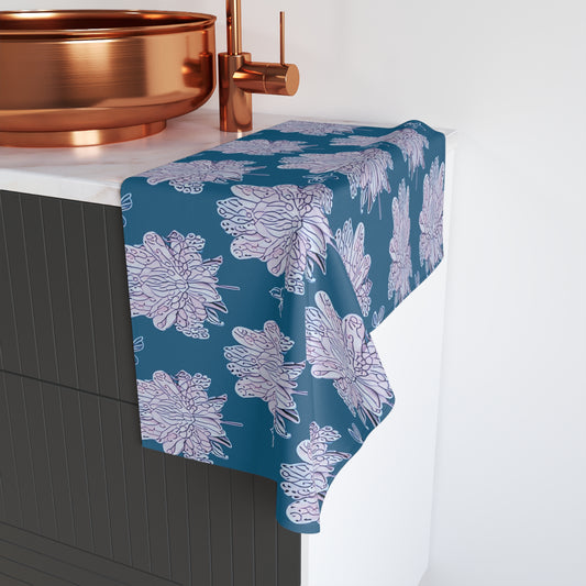 Lavender Floral Butterflies Hand Towel, 16" x 28"