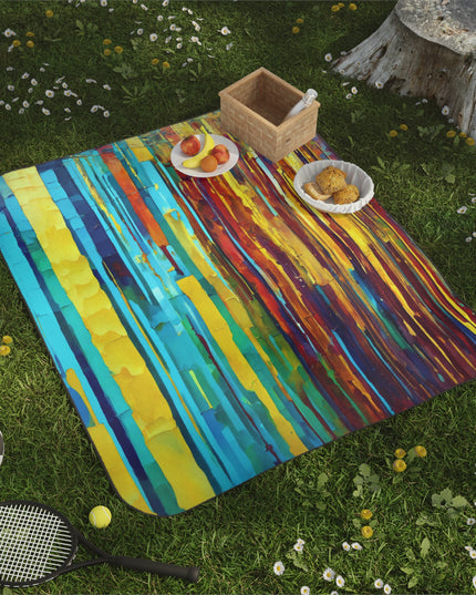 Striped Alpha 61" × 51" Picnic Blanket
