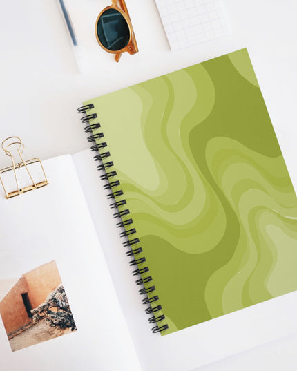 Lemon Wavey Spiral Notebook - Ruled Line, 6" x 8", 118 pages
