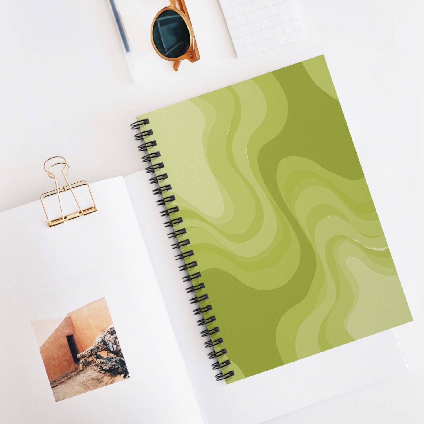Lemon Wavey Spiral Notebook - Ruled Line, 6" x 8", 118 pages