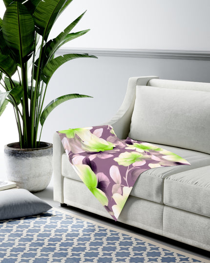 Lime Lavender Floral Bunch Baby Swaddle 30″×40″ Blanket