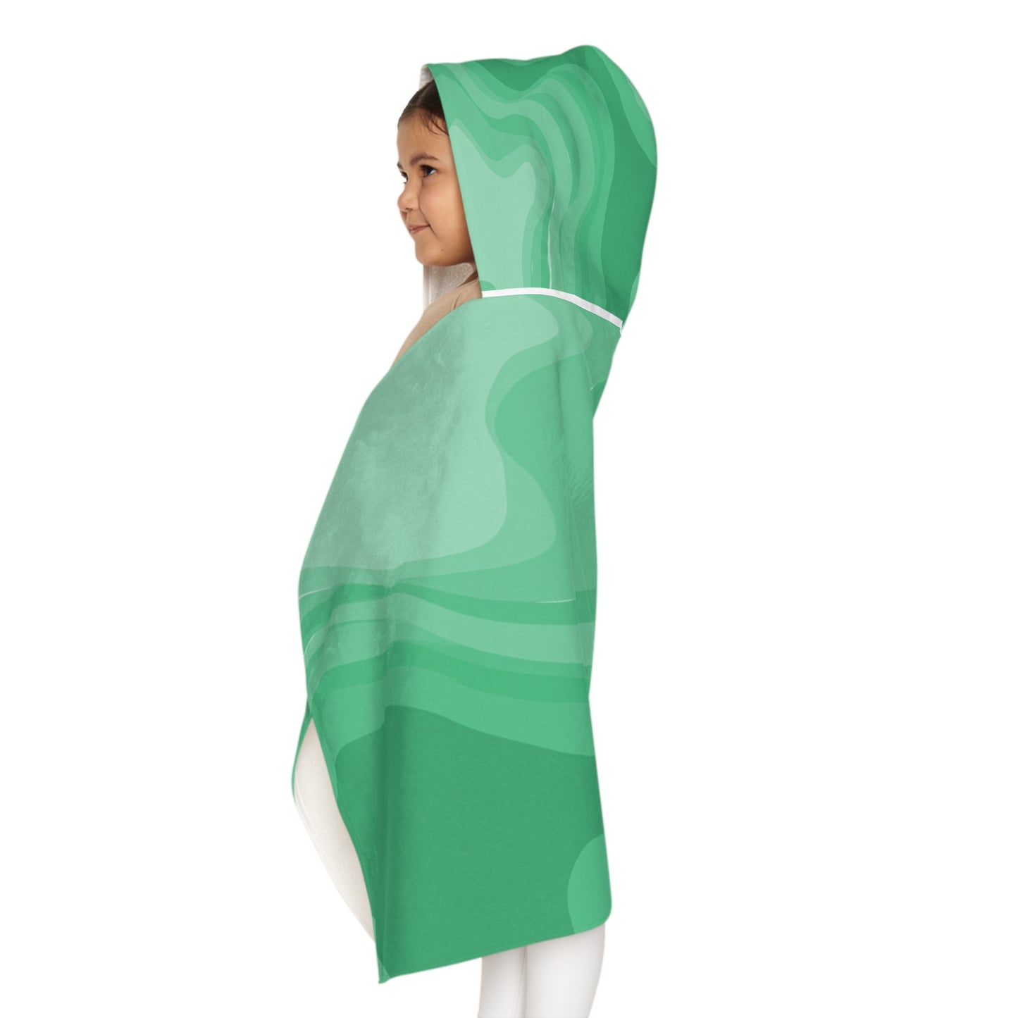 Mint Green Wavey Youth Hooded Towel, 24" x 48"