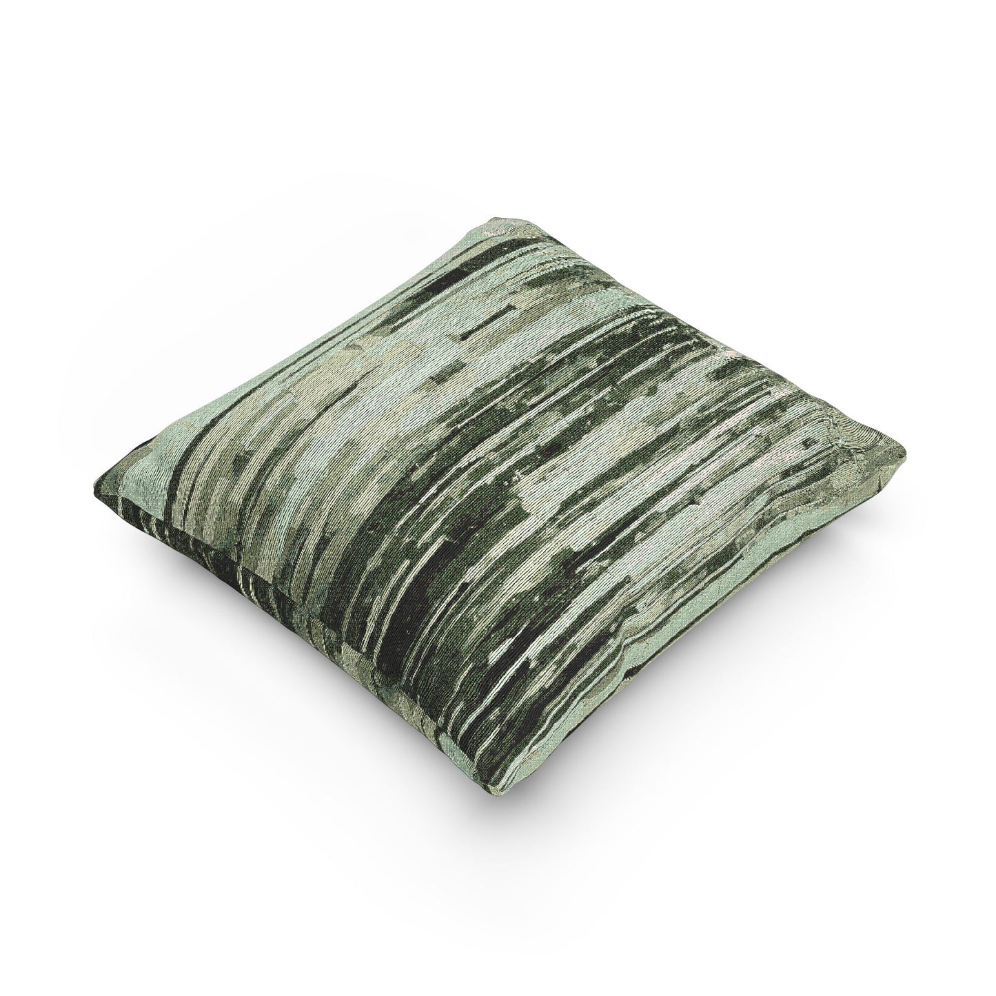 Striped Mint Pastel Woven Pillow, 17" x 18"